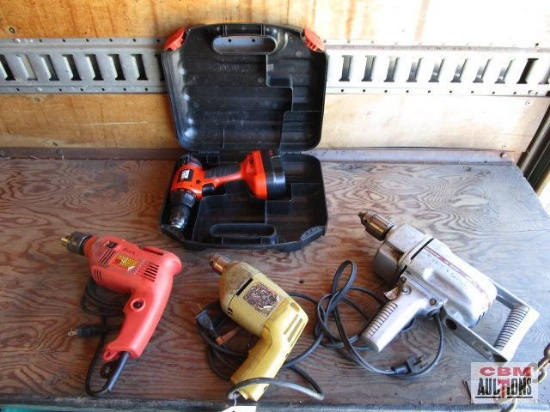 4 Drills 1/2" Electric Impact Drill Runs 3/8" Electric Black & Decker 1/2" Electric Zephyp M 510