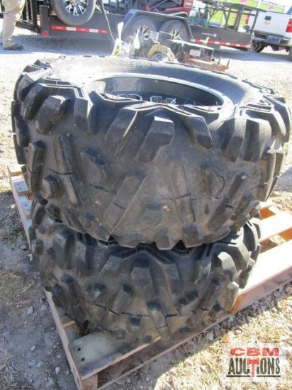 Pair Of Atv, Utv Tires And Wheels AT27x12x14 Flat Spot On Ea Tire 4 Bolt