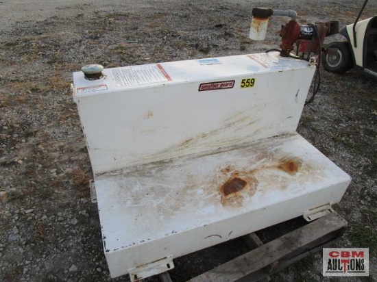 Weather Guard L Shaped Steel Fuel Transfer Tank, Seller Said Pump Works