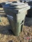 Green Plastic Trash Can On Wheels With Lid
