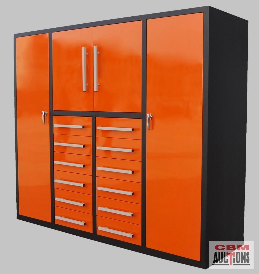 Unused TMG-SC80 80" Tool Chest with 12 Drawers Features: Two double door cabinets on top Upright