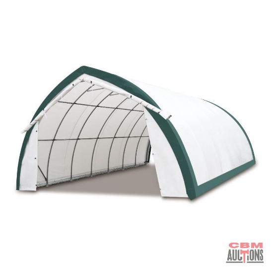 Unused TMG-ST2030P 20' x 30' Arch Wall Peak Ceiling Storage Shelter with Heavy Duty Fabric Cover &