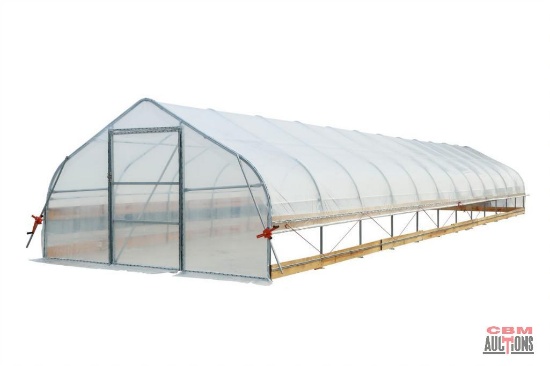 Unused TMG-GH1260 12' x 60' Tunnel Greenhouse Grow Tent 6mm Clear EVA Plastic Cover with Hand Crank