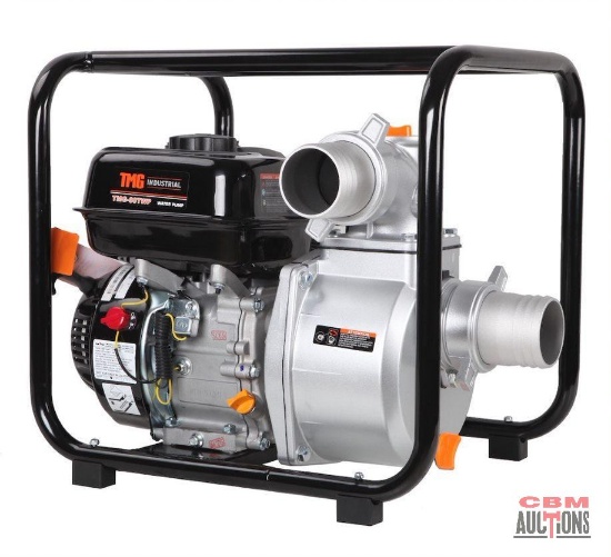Unused TMG-80TWP 220 GPM 3" Semi-Trash Water Pump with 6.5 HP Gas Engine Specifications: 3" suction