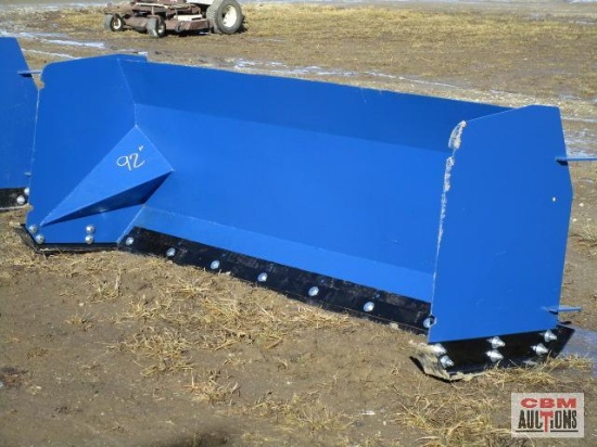 8' Skid Steer Snow Box / Pusher Adjustable Cutting Edge Weighs #655