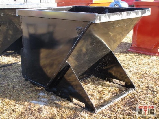 2 Cu Yd Stackable Dumping Trash Debris Hopper With Skid Steer Mount and Fork Pockets Weighs #570