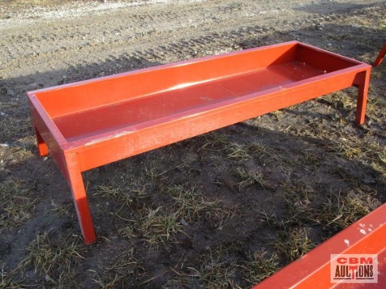 Steel Cattle Livestock Feed Bunk 30" x 90" x 7" Deep With 3 Drain Holes on Each End, 14 Ga Bottom