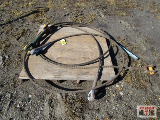 (2) 15' pendant lines with pins and (1) 20' pendant line with pin for Lima crane tubular boom