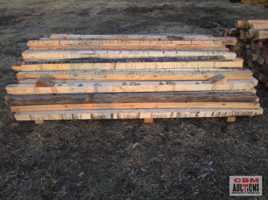 Pile of Pine & Oak Lumber Dunnage Approx 8' Long