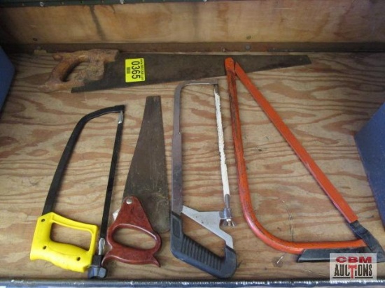 5 Hand Saws- Hack Saws, Carpenter Saw, Bow Saw