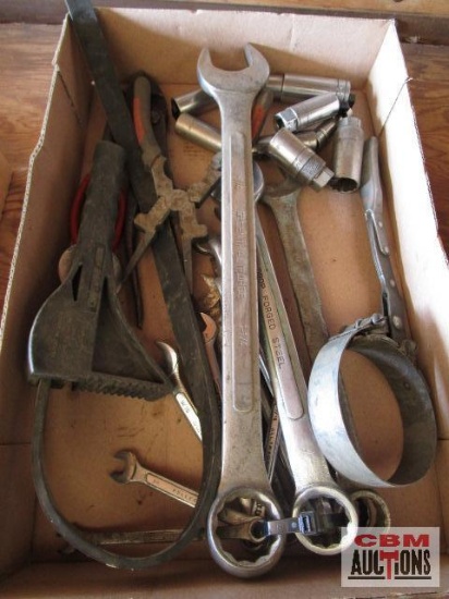 Assorted Hand Tools Wrenches, Sockets , Needle Nose Pliers, Oil Filter Wrenches...