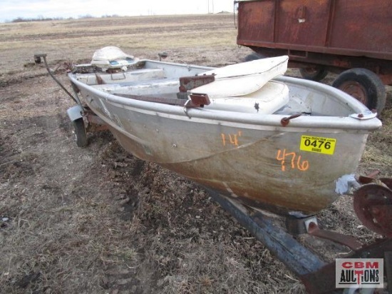 15' Landau V Hull Aluminum Boat And Trailer... NO TITLES...