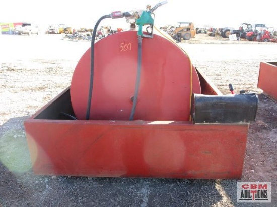 500 Gal Fuel Tank With Containment, 2017 12 Volt GPI 18 GPM Pump, Flow Meter, Works