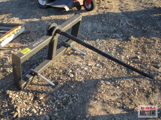 New Titan Implement 3 Prong Hay Bale Spear, Cap #2,800, Skid Steer Mount S# 98297