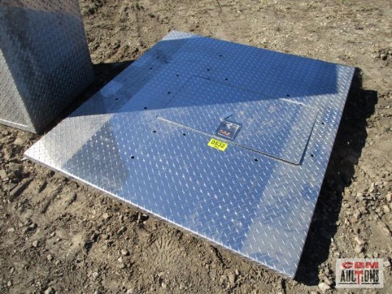 Aluminum Diamond Tread Semi Bulkhead Cover 52" x 58" with Door