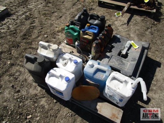 Mixed Pallet of Fluids, Oils, and Deisel Treatments, Grease Guns, Stacker Sign Stand,