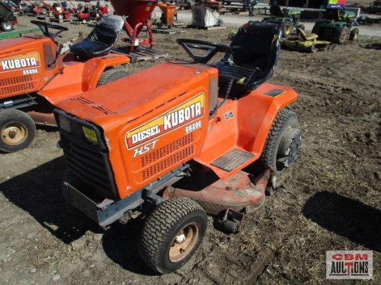 Kubota G6200 Lawn Tractor, 1,536 Hrs Diesel, 44" Mower Deck, Book In Office, One Owner, Runs
