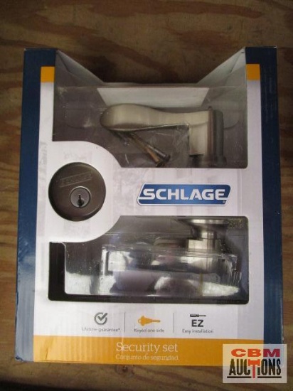 Schlage...Lever Handle Lock Set Satin Nickle Finish New in Box