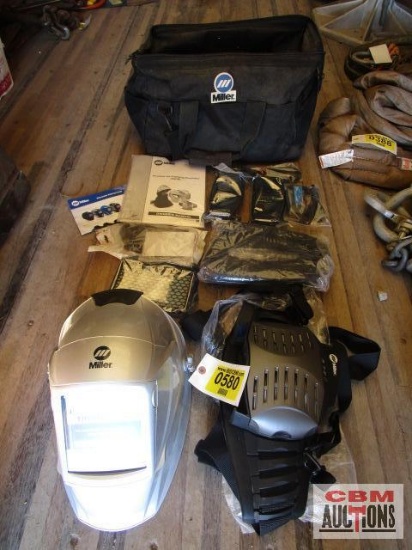 Miller Titanium Series 9400 Welding Helmet with Powered Air Purifying Respirator, Hose, Filter,