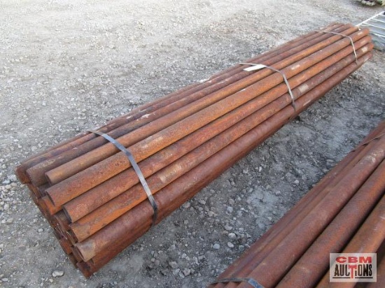 (40) Used Drill Stem Pipe 2 7/8" x 10' Steel Pipe Posts #6.5 Per Ft - Some Do Have Some Splits, But