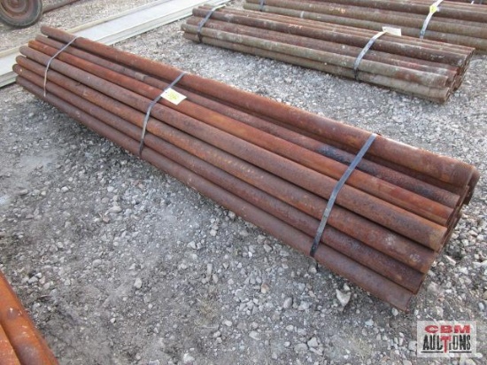 (40) Used Drill Stem Pipe 2 7/8" x 10' Steel Pipe Posts #6.5 Per Ft - Some Do Have Some Splits, But