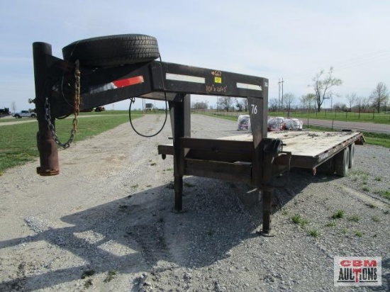 2005 Scotts 101"x 20'x 5' tandem dual gooseneck trailer, 10K axles, electric brakes, flip up ramps