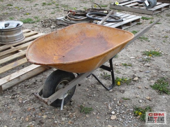 Wheelbarrow single wheel yellow