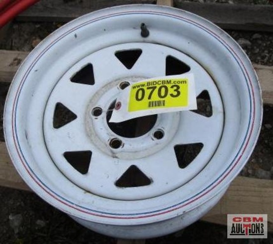 1 - White 5 bolt spoke wheel
