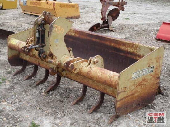 6' Land Pride...box scraper blade, M# HR3572, 3 pt, hydraulic lift scarifier ripper teeth, S#L154958