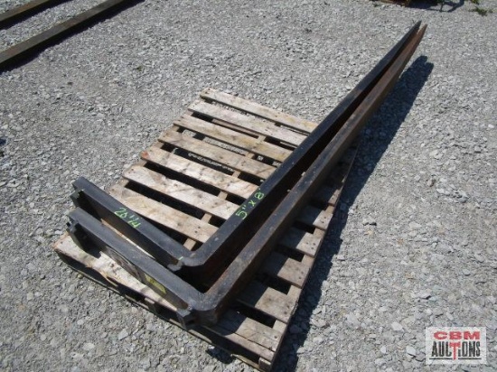 1 Pair of new Arrow extreme duty skid steer tapered forks 2"x5"x 96'" long #9,000 cap, extra