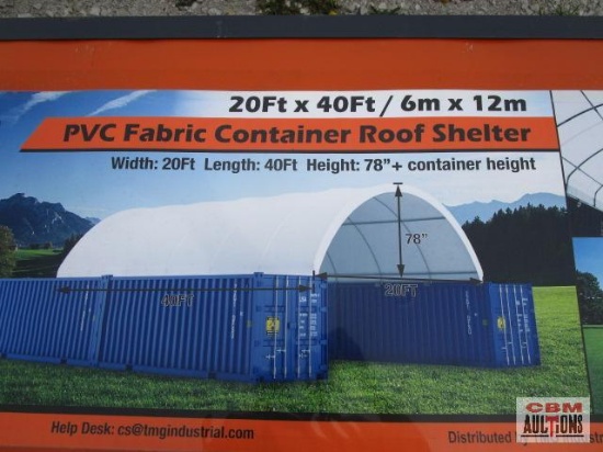Unused TMG-ST2040C 20' x 40' PVC Fabric Container Shelter, 17oz PVC Fabric, Fire Retardant, Water