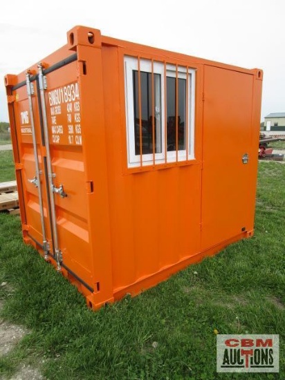Unused TMG-SC08 8-ft Site Storage Steel Container Office with window and man door Features: Side man