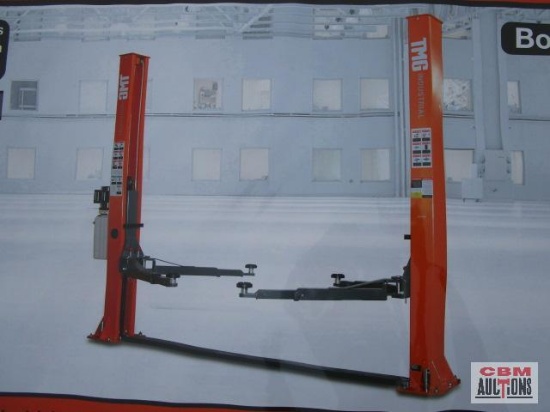 Unused TMG-TPL45 10,000 lb Two Post Floor-plate Auto Lift (includes box A and B) 10,000 lb. capacity