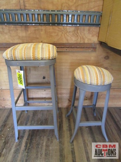 2 - Metal Lyon Shop Stools *B