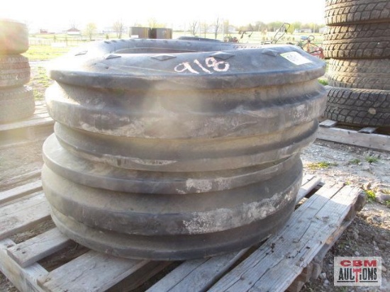 Pair of Goodyear tri -rib 10.00-16SL front tractor tires