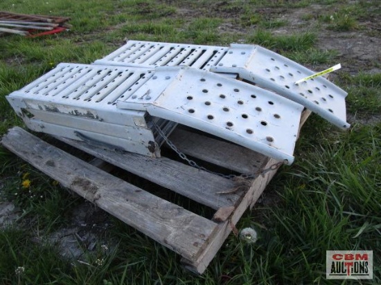 Atv folding loading ramps- silver