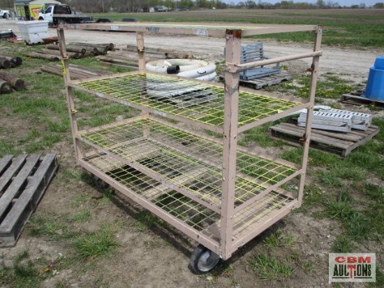 3 Shelf rolling heavy duty steel cart 29"x65"x52"