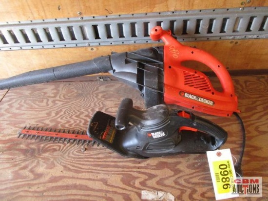 Black and Decker electric blower and hedge trimmer
