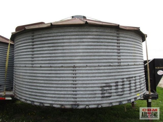 Butler 15' dia x 11' tall grain bin. Would make for a great outdoor gazebo project. We will not