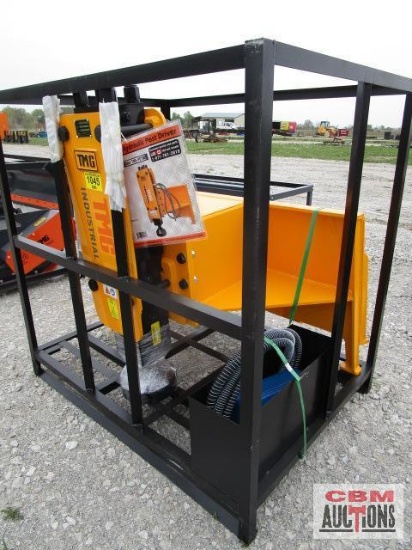 Unused TMG-PD700S 700 ft/lb Hydraulic Post Driver for Skid Steers Operating weight: 1100 lb Energy