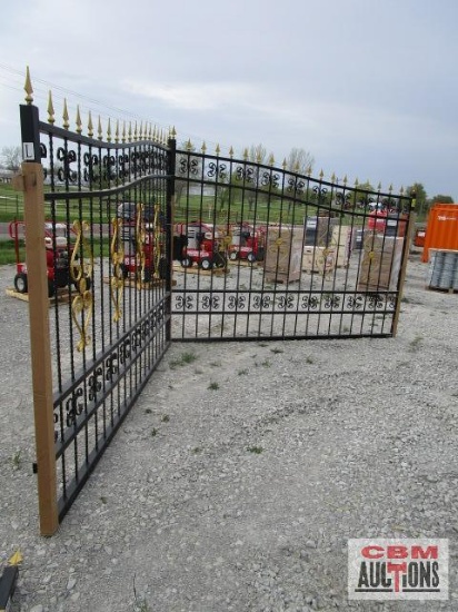 Unused TMG-MG20 20' Heavy Duty Bi-Parting Wrought Iron Driveway Gate Shipping DIMS: 116'' x 2'' x