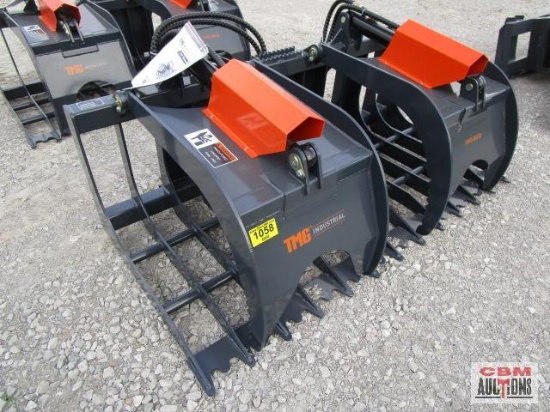 Unused TMG-SG72 72" Skid Steer Rock Skeleton Grapple, Two Hydraulic Pick-up Cylinders