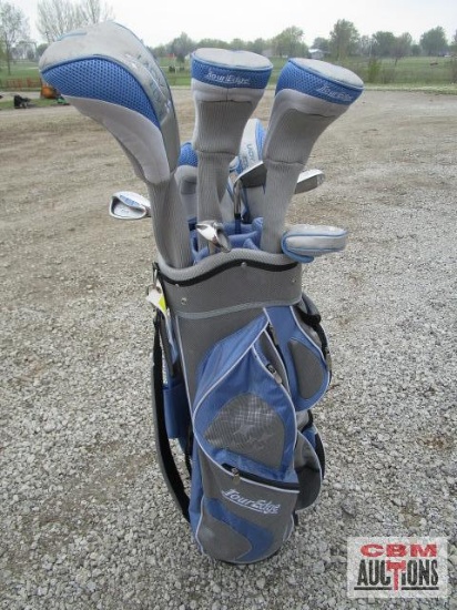 Tour edge lady edge golf clubs, blue and gray