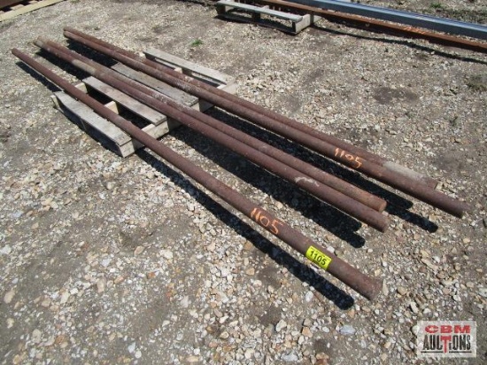 4- Solid steel rods 2.5"x13'+/-