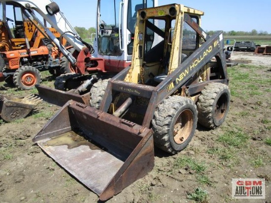 New Holland L555 skid steer loader, Kubota diesel, 2,418hrs, S#713188 starts on either, runs and
