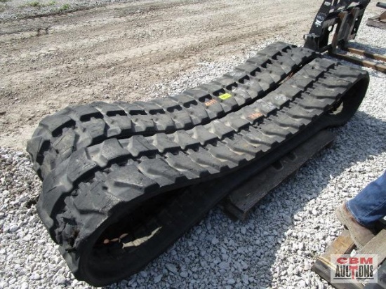 Pair of used Bobcat excavator rubber tracks for 337, 341, 435, E45, E50, E55