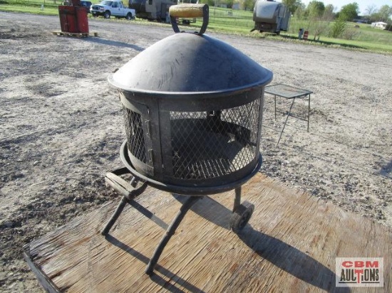 Fire pit and metal table