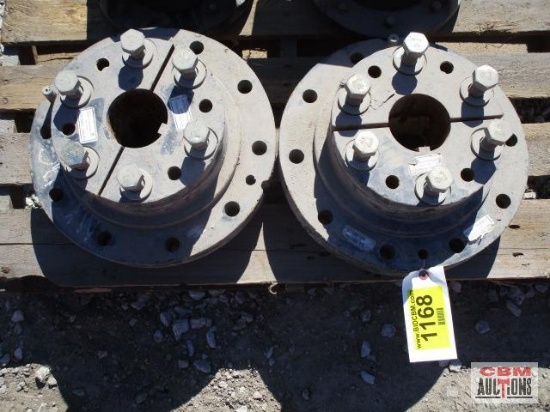 Pair of 10 bolt Wedge-Lck Hub #2000E25 with metric threads M22-2.5, 3 3/8" dia, fits Case MX120