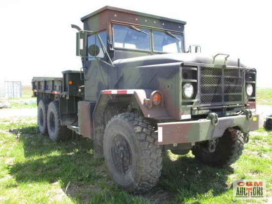 1990 BMY 5 Ton 6x6 M929A2 Army cargo flat truck, hard top, Cummins with 5 spd Allison automatic