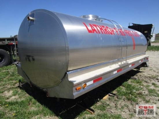 2,300 gal Milk-King stainless steel tanker, 10" dump gate and 2" ball valve, Will load by